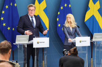 Minister for Justice Gunnar Strömmer and Sweden's Security Police (Säpo) chief Charlotte von Essen.