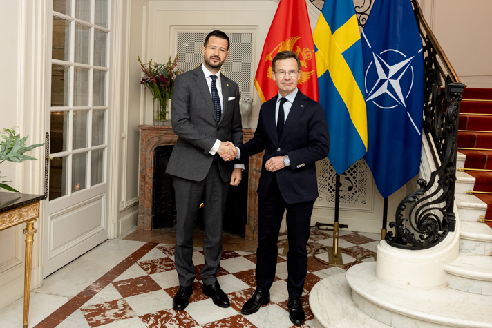 Prime Minister Ulf Kristersson and President of Montenegro Jakov Milatović. 